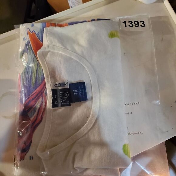 Vtg Venezia Jeans Shirt Womens 22/24 White Colorful Fish Tee - Picture 7 of 7